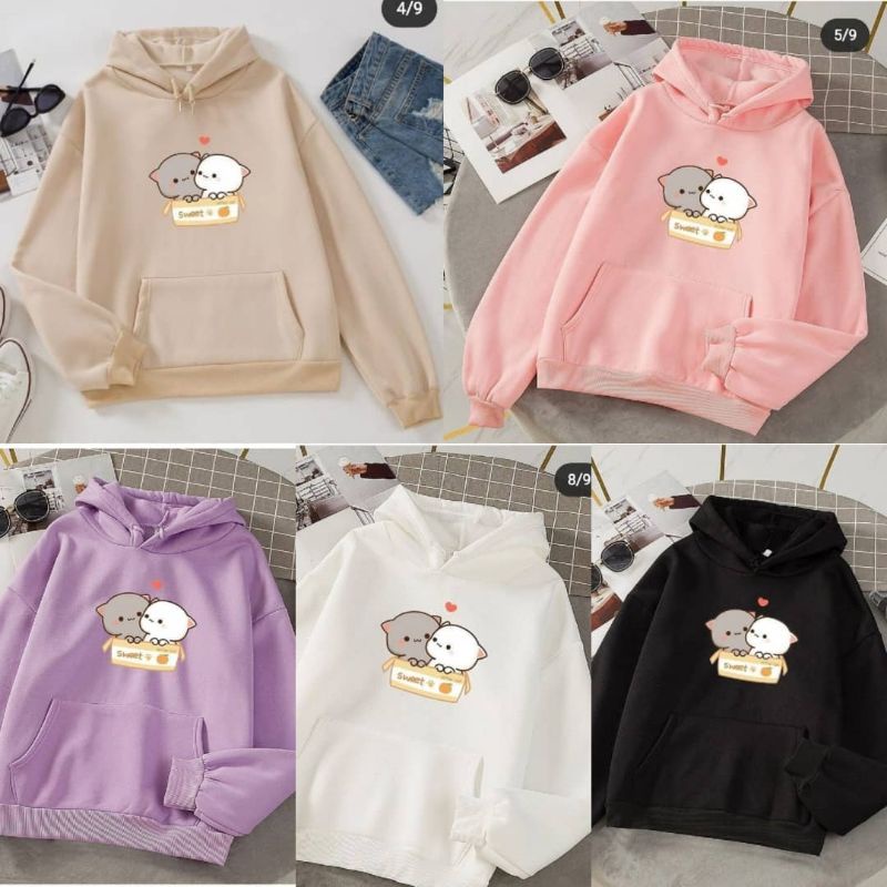 SWEET POMPOM L - XL SWEATER HOODIE JUMPER