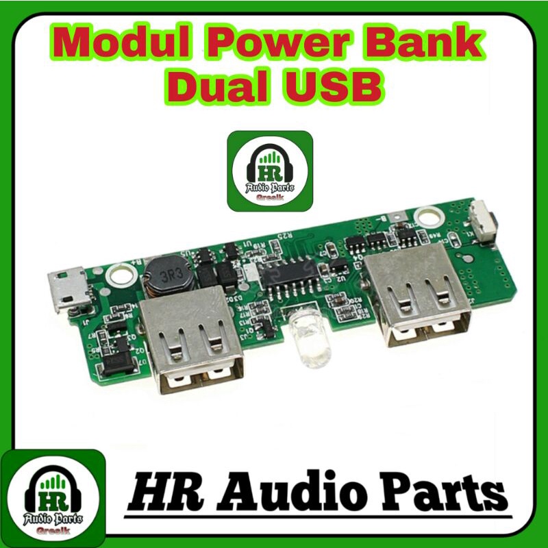 Modul Power Bank Dual Output USB 5V Baterai Littium ion 18650