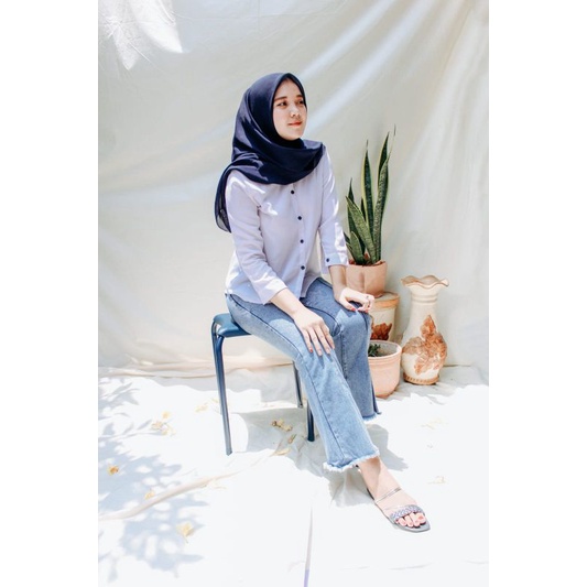 Cutbray Jeans Belah Tengah / Celana Jeans Cutbray Garis / Cutbrei Tulang