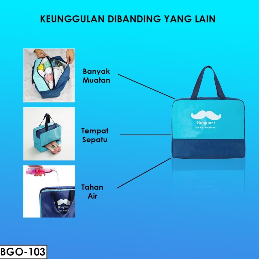 TAS TRAVELLING ORGANIZER SMILE MOUSTACHE HAND CARRY FOLDED  BGO 103