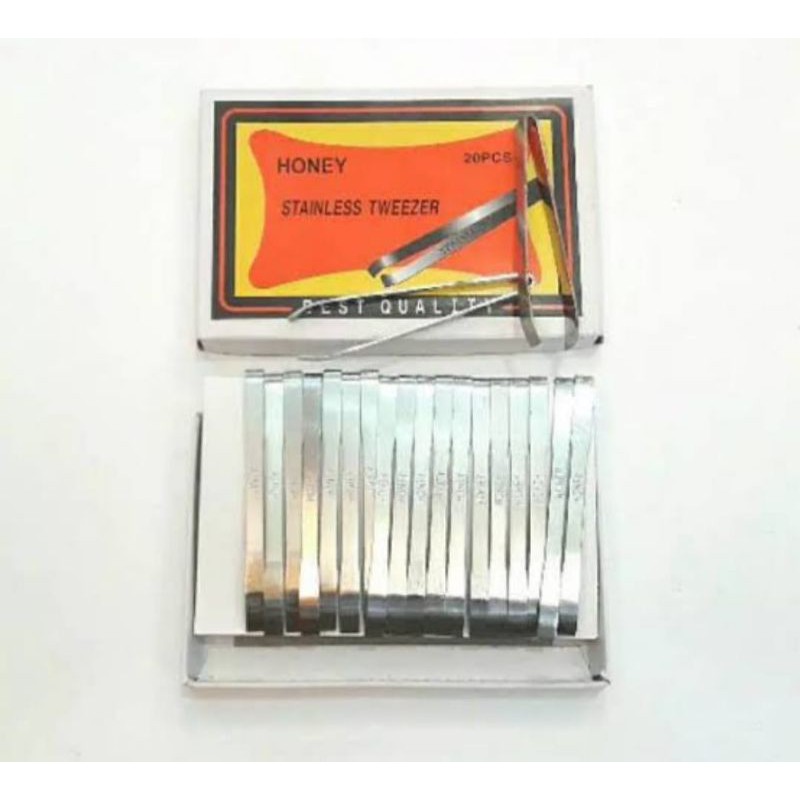 pinset satinles isi 20 pcs/pinset alis pencabut uban Stainles isi 20 pcs