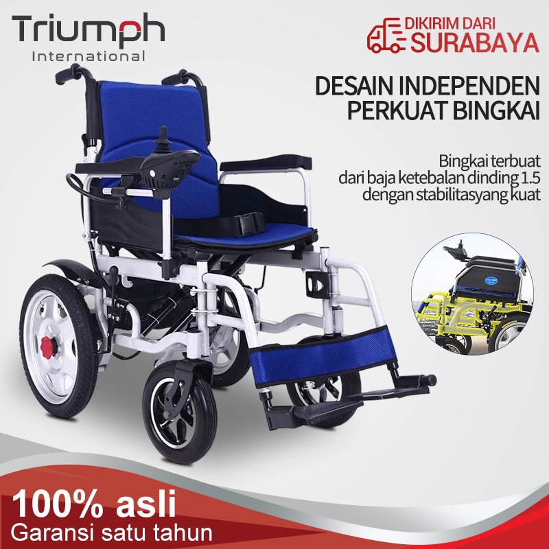 Original kursi roda listrik untuk orang tua sepenuhnya otomatis dapat dilipat dan ringan kursi roda