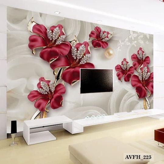 Wallpaper Dinding Custom 3D - Wallpaper Custom Motif Bunga Terbaru