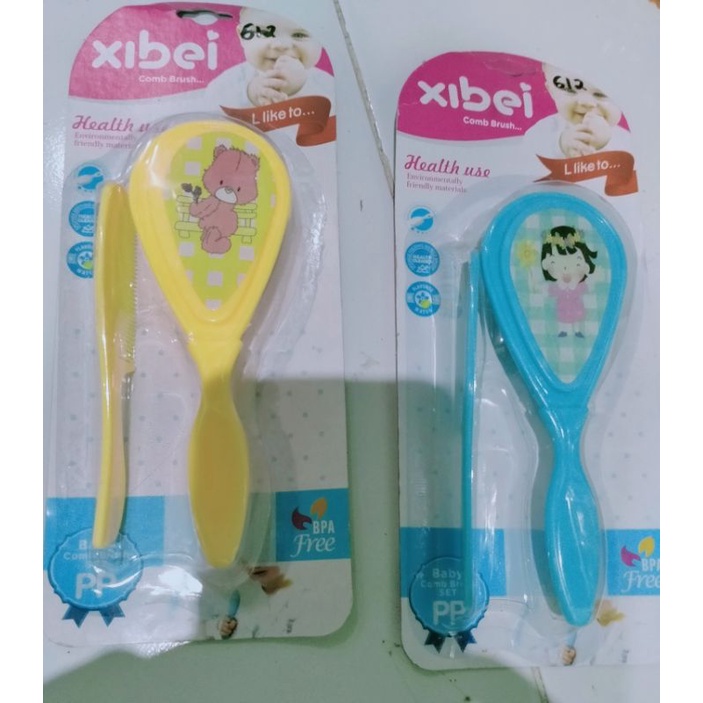 Satu set sisir bayi comb and brush/ sisir bayi isi 2/ Sisir bayi biasa dan halus