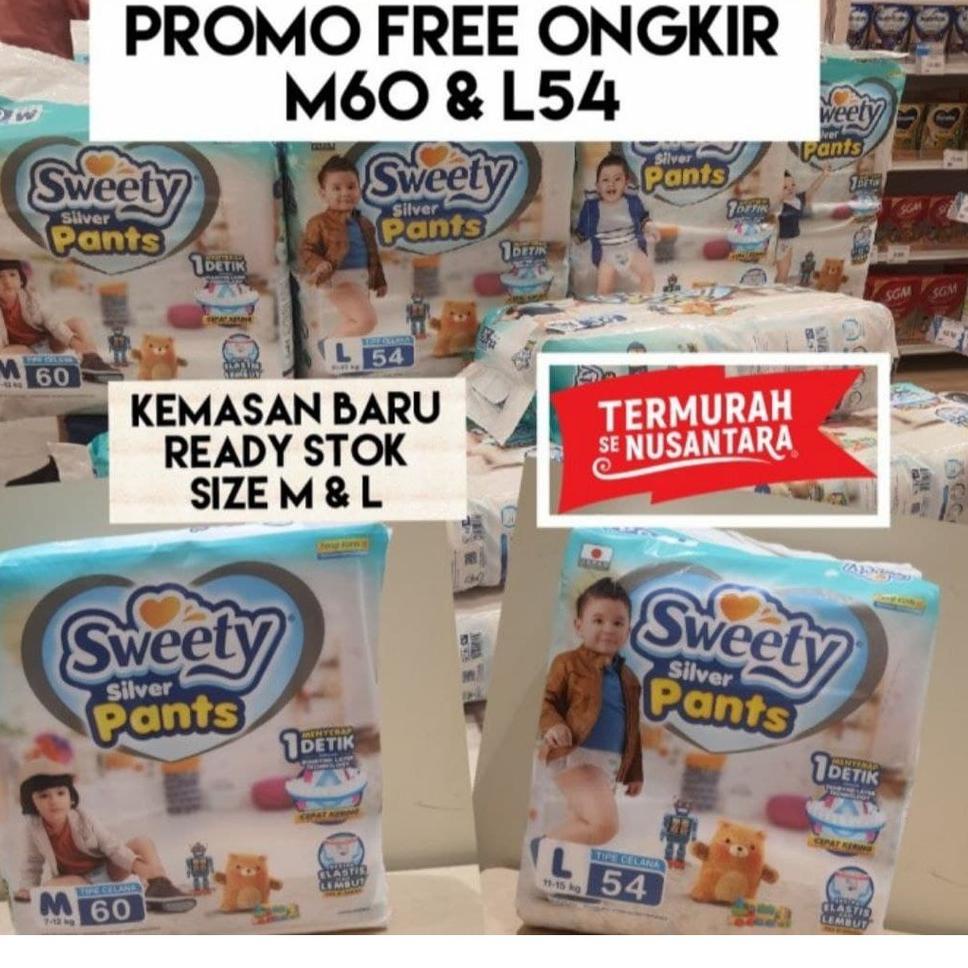 【STAR】 TERMURAH Sweety Silver Pants M60 / L54 / M 60 L 54 Pampers Popok ukuran L M  / Promo celana l