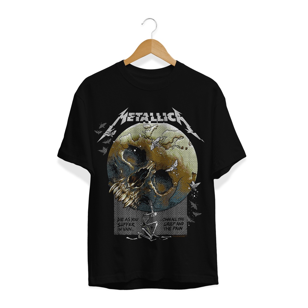 BAJU KAOS BAND MUSIK METALLICA GLOBE EYE
