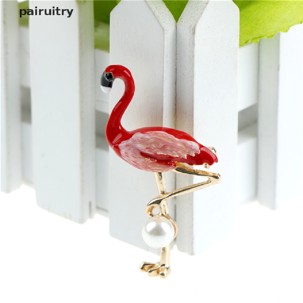 Prt Bros Pin Bentuk Burung Flamingo Untuk Aksesoris Dress / Mantel / Unisex PRT