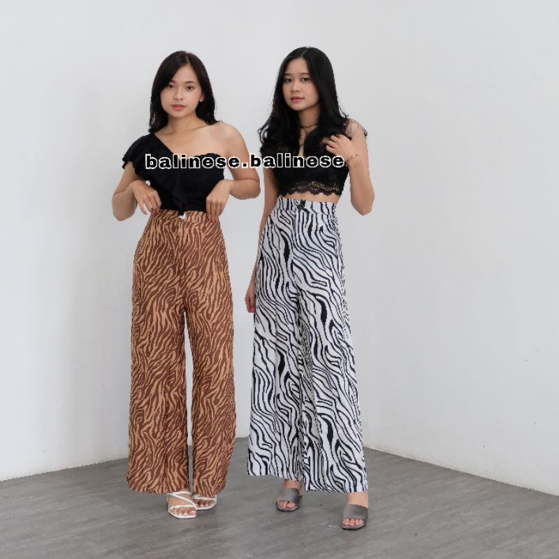 Celana Kulot Highwaist Zebra Rayon XL