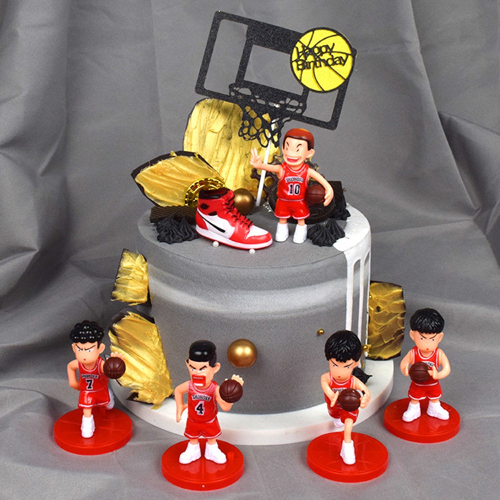 LANFY Japanese Sakuragi Hanamichi Anime Shohoku Action Figures Basketball Player Figures Toys Mitsui Hisashi Collection Model Kids Adult Toys Akagi Takenori Rukawa Kaede/Multicolor