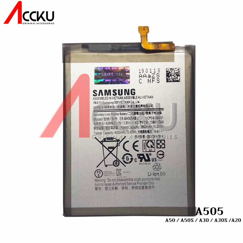 [ BA-505ABU ] BATERAI SAMSUNG A50 | SAMSUNG A50S | SAMSUNG A30 | SAMSUNG A30S | SAMSUNG A20 BATERAI SAMSUNG GALAXY A50 A30 BATTERY SAMSUNG A30 A50 EB-BA505ABU ORIGINAL