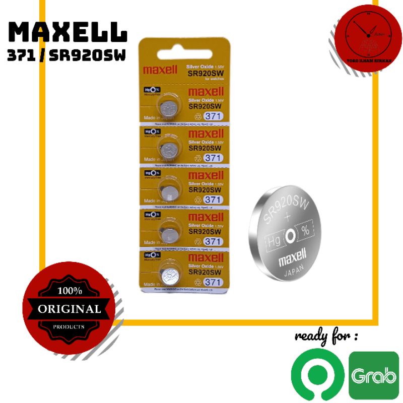 BATERAI MAXELL 371 SR920SW ORIGINAL BATRAI SR920W SR921W SR921SW BATRAI KANCING 371 SR 920 SW