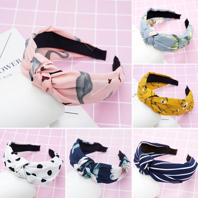 DS B10 BANDANA MOTIF BANDO SIMPUL AKSESORIS RAMBUT WANITA BANDO ALA KOREA IMPORT MURAH