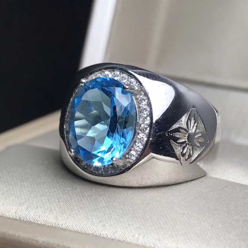 Cincin Silver S925 Topaz Biru Zircon
