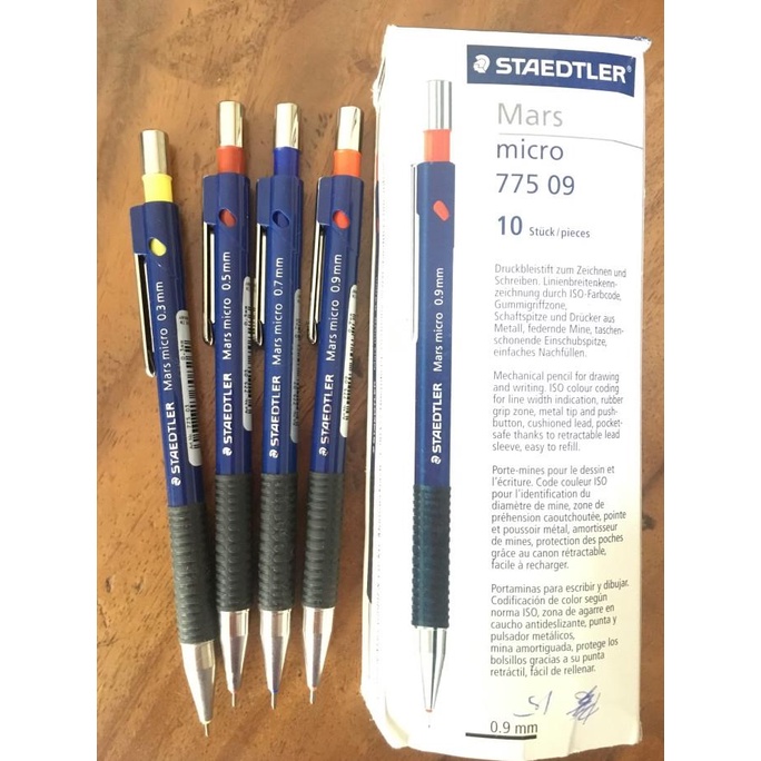 

(COD) Ori Jerman Staedler Mars Micro pensil mekanik 0.3, 0.5, 0.7, 0.9 mm TERLENGKAP Kode 879