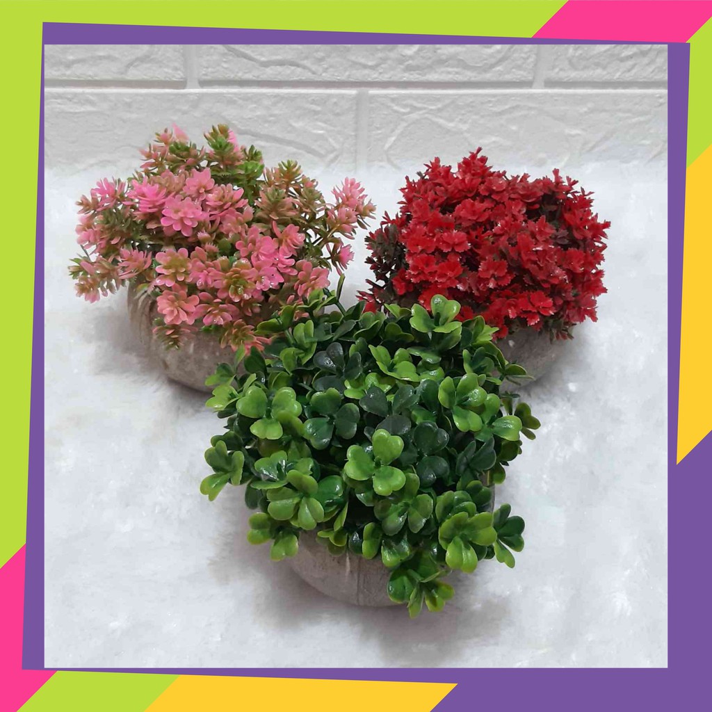 1079D1 / Pot bunga plus tanaman bunga Artificial