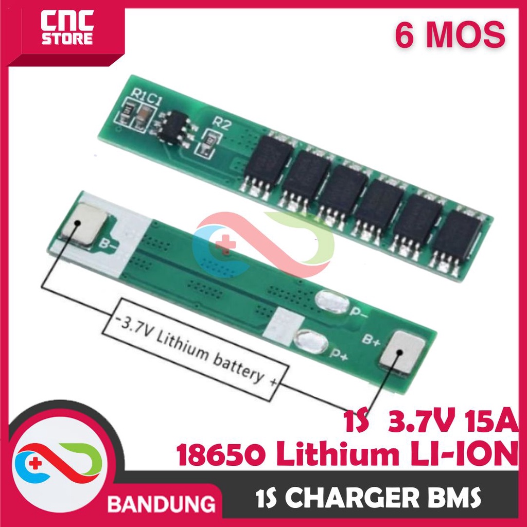 BMS 1S 3.7V 4.2V 15A LI-ION LITHIUM 18650 6-MOS CHARGER WITH PROTECTION