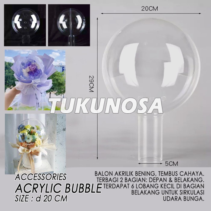 

Acrylic Bubble 20 Cm - Acrylic Ball Bouquet Balon Akrilik Buket Bunga