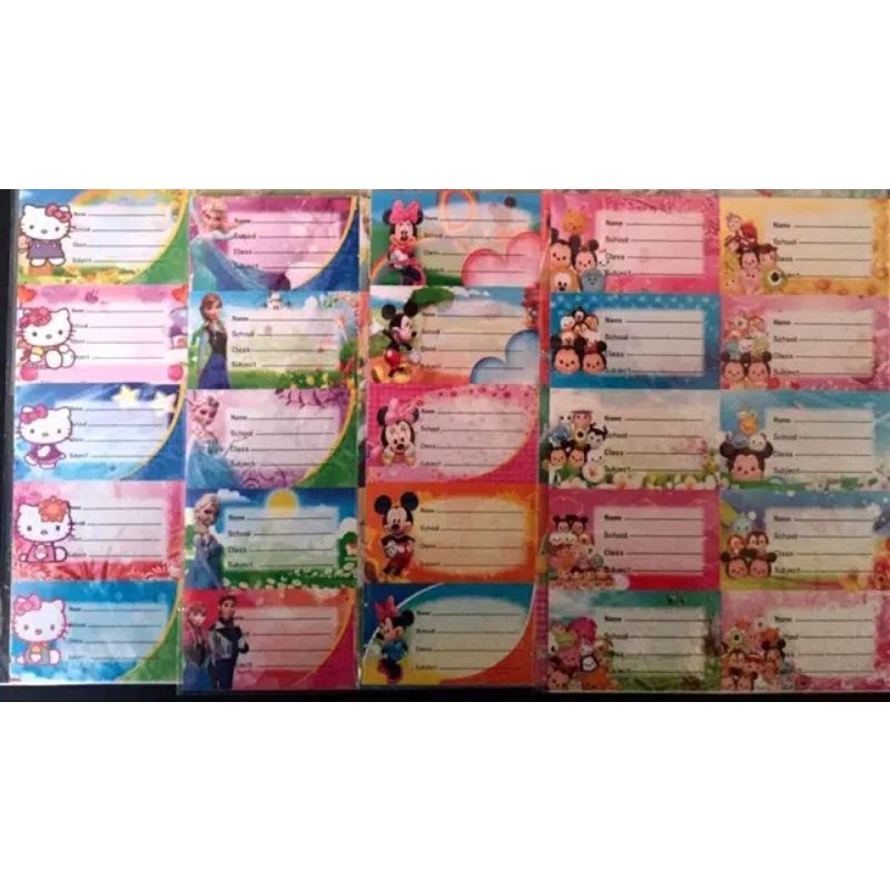 

Sticker Label Nama Buku 5 lembar Disney