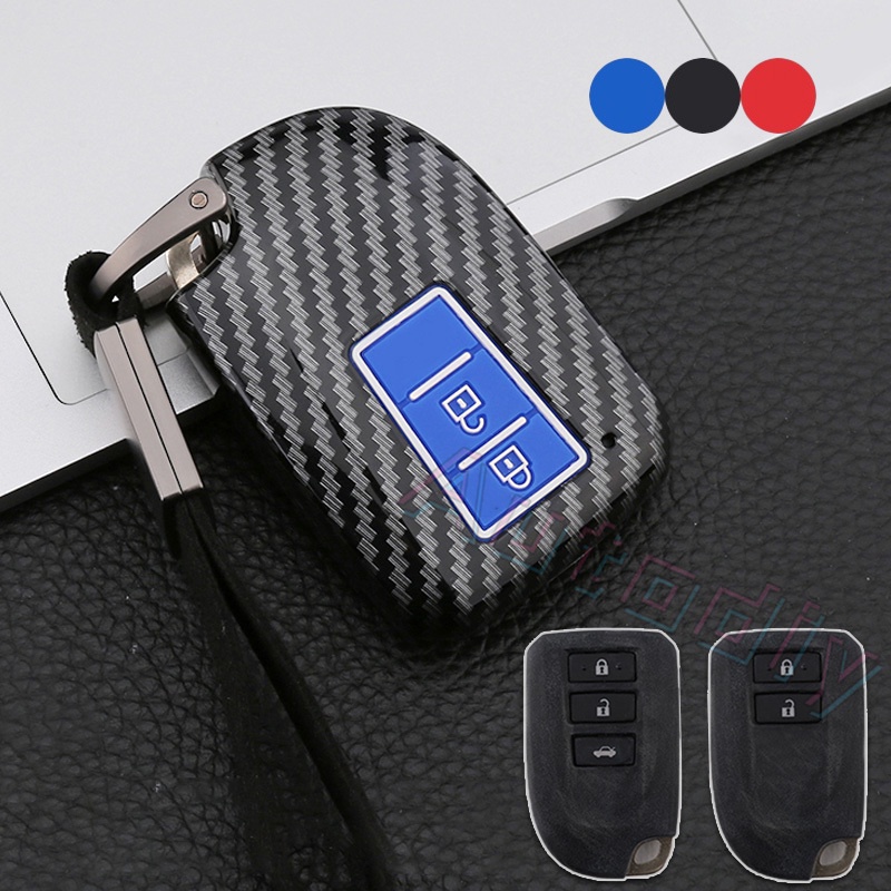 Carbon fiber Silicone Car Key Case For Toyota Prado Vios Yaris Previa 2/3 Buttons XP150 Car Key Cover Smart Remote Fob Shell Protector Bag