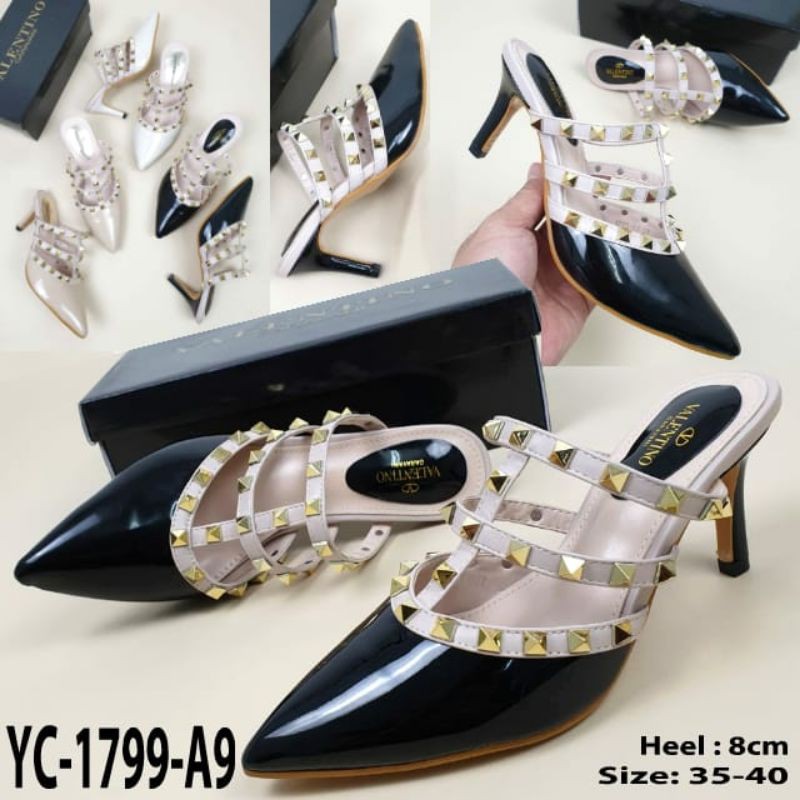 Sepatu VALENTINO YC-1799-A9 Rockstud Pump Heels 8cm