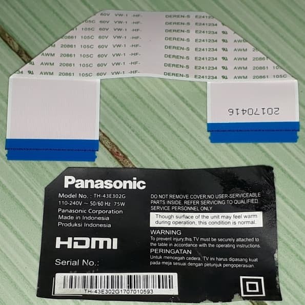 Flexible Fleksibel TCon T Con Panasonic 43E302G 43E302