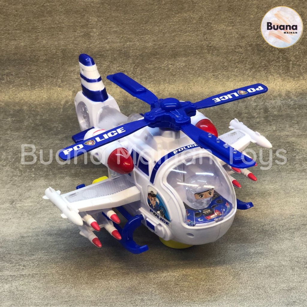 MAINAN ANAK HELIKOPTER POLISI BATERAI BESAR RUIDA TOYS LIGHT N SOUND