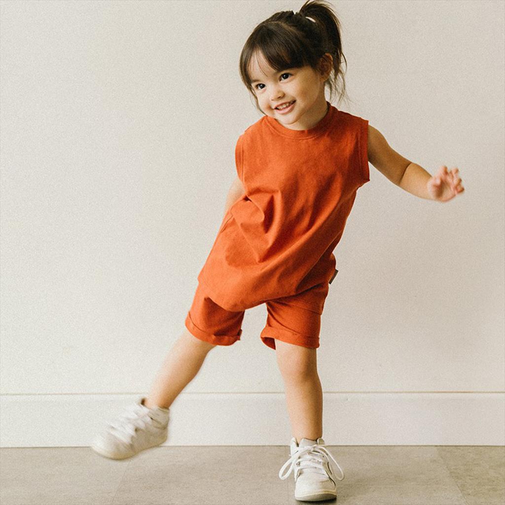 Little Palmerhaus Sleeveless Tee Terracota Kaos Oblong Anak