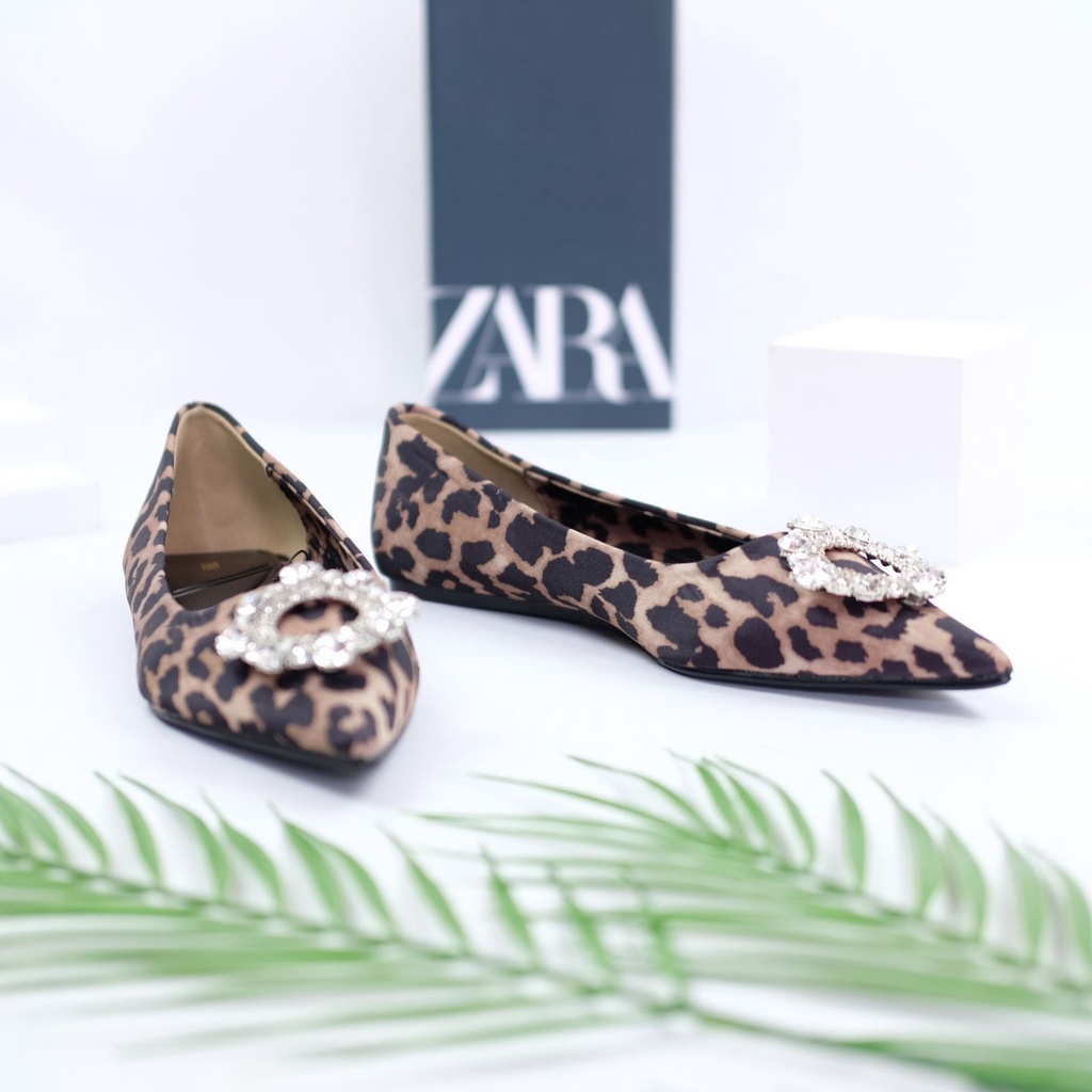 [7.7 Boombastis Sale⚡] - SEPATU WANITA ZS416 LEOPARD FLAT SHOES PREMIUM IMPORT