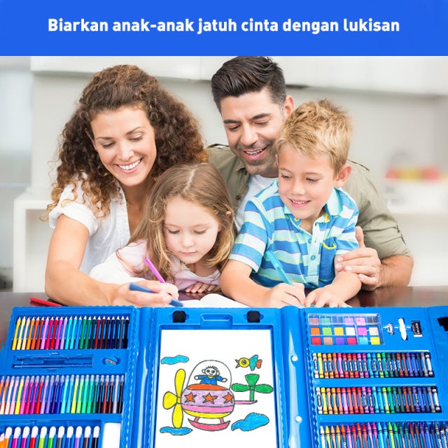 Alat lukis set isi 208 pcs Murah/Perlengkapan Melukis anak set /Super Mega Art Set / pensil warna set isi 208pcs8 pcs/ crayon anak lengkap original/alat menggambar anak isi 208pcs lengkap