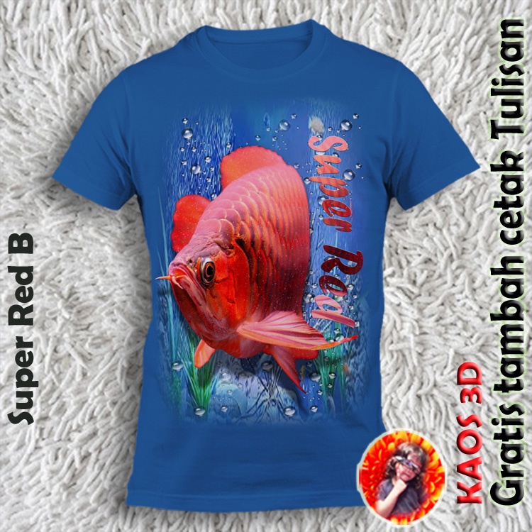 Kaos 3D Gambar ikan Arowana Arwana Jardini Golden Green Black Golden ukuran Anak sampai Dewasa