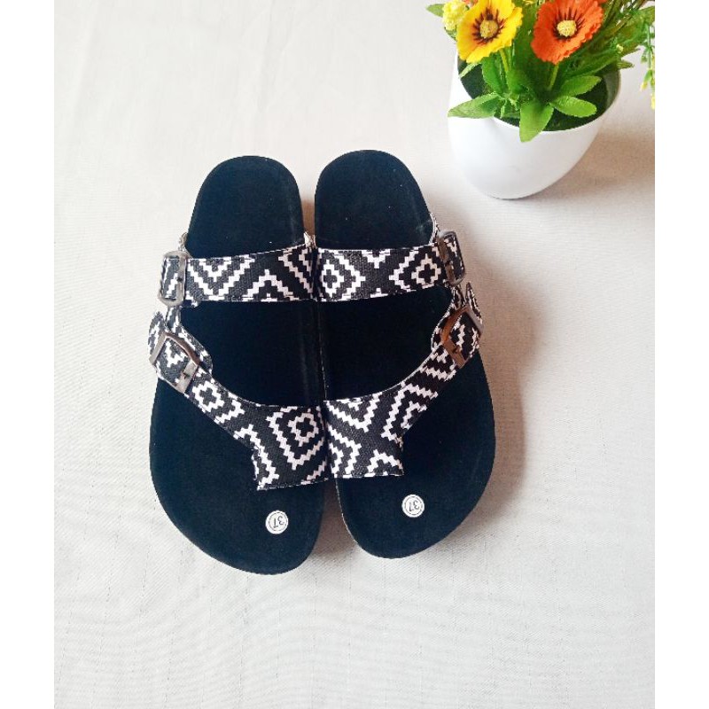 SB ~ MORY SANDAL BIRKEN WANITA MOTIF