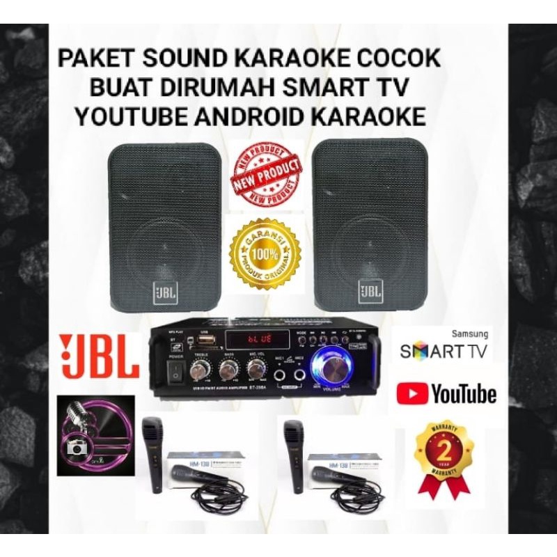 PROMO SOUND PAKET KARAOKE SPEAKER JBL 5 inch amplifier mini mic kabel GROSIR
