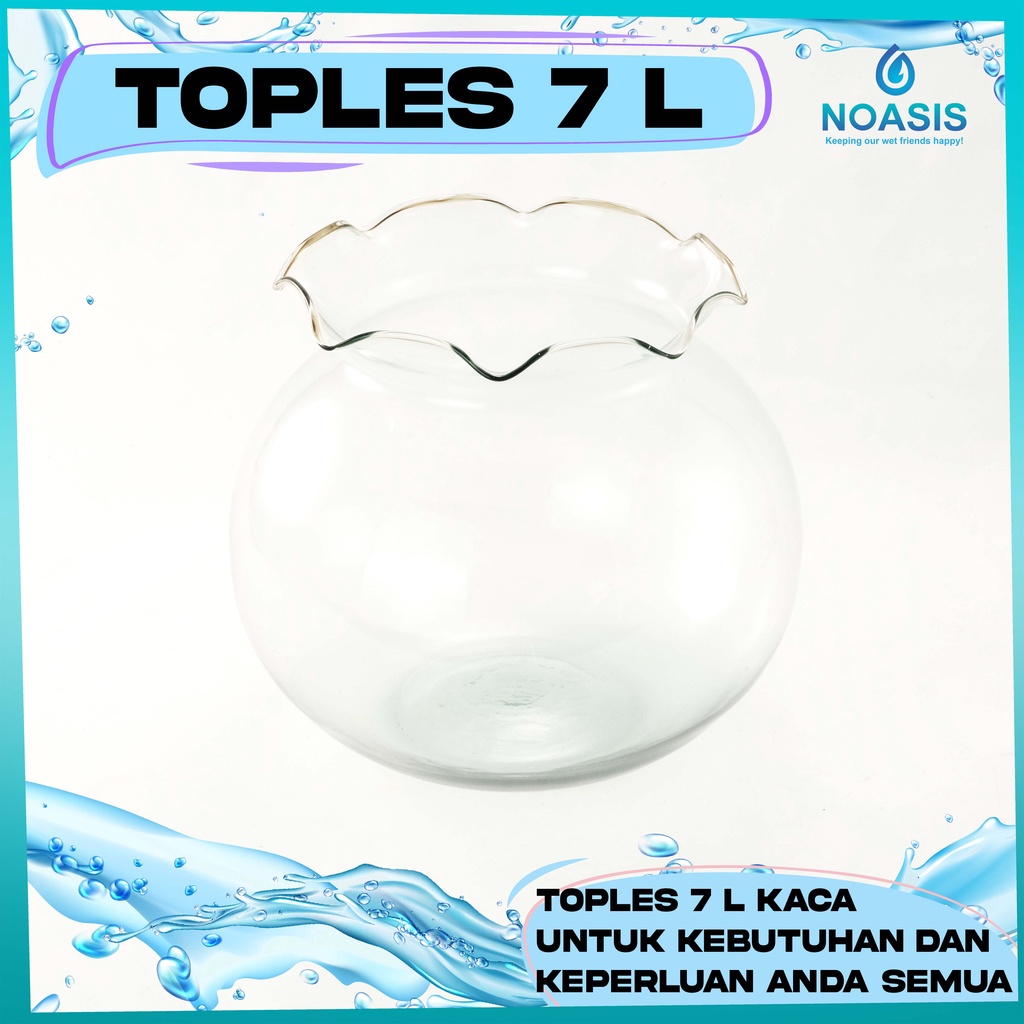 (GOJEK) AQUARIUM BULAT 7 dan 12 LITER / TOPLES SHELLA / FISH BOWL