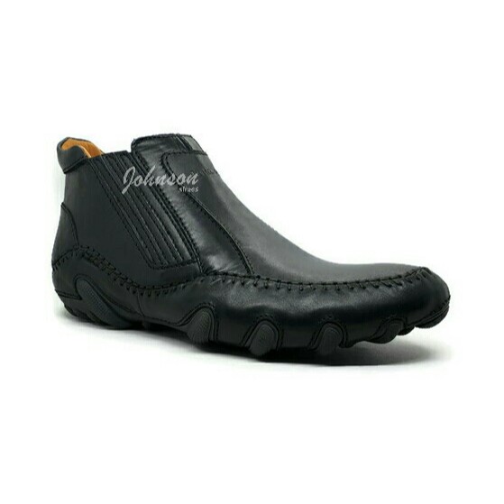 Sepatu Boots Kulit / Leather Boots Pria JUSTIN OTTO - PORSCHE 178 HITAM