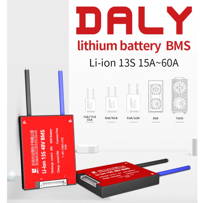 terbatas BMS 48 volt 13 S lithium 45 A separated port Diskon
