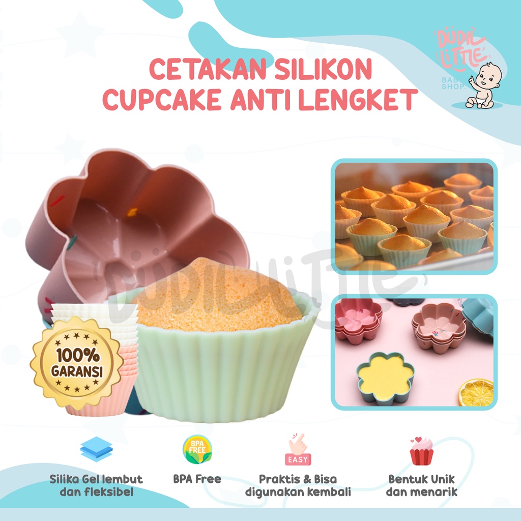 Cetakan Cupcake muffin bento silikon anti lengket flexibel dan Quick release ringan 100% Garansi