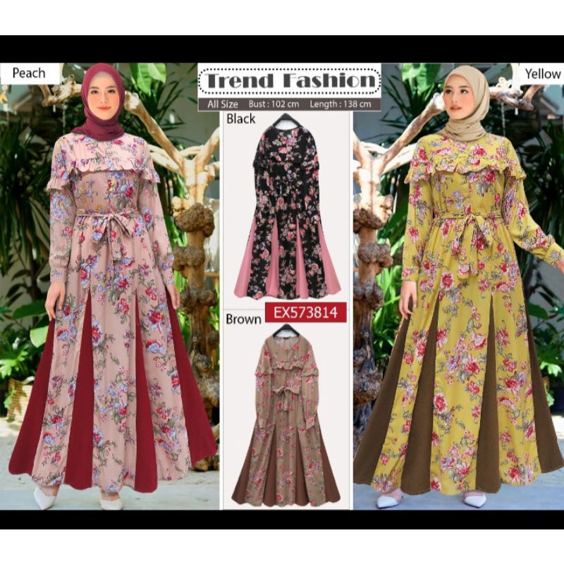 gamis extu motif bunga
