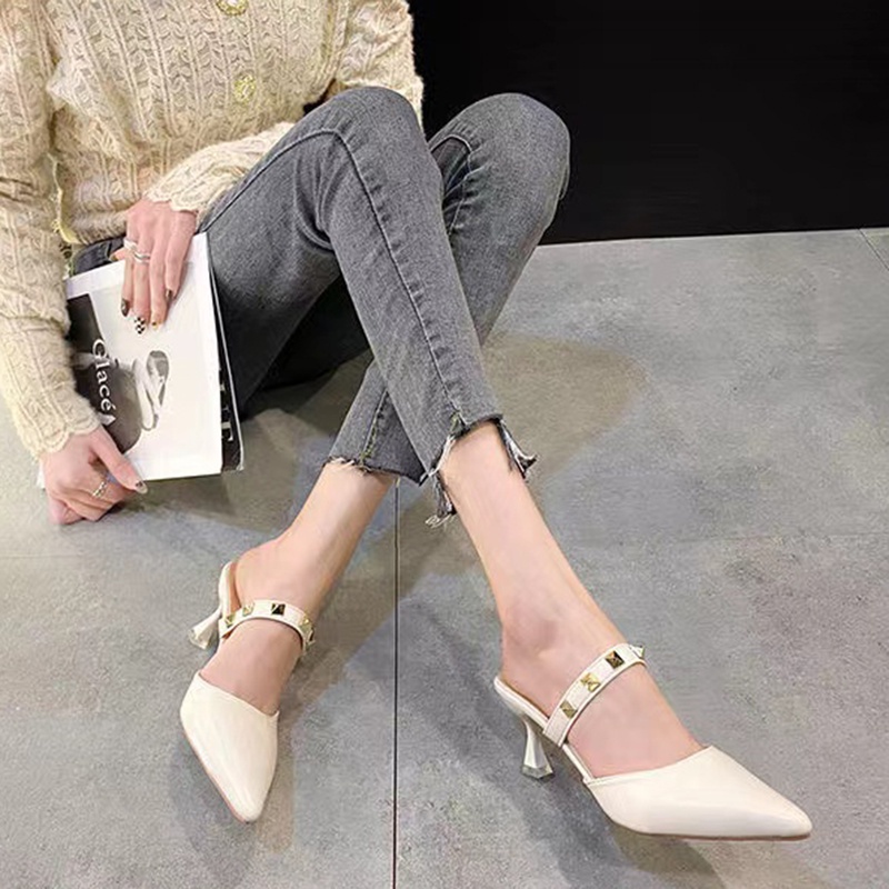 Sepatu Wanita Import Heels Runcing 3 cm Fashion Korea Formal Women Shoes