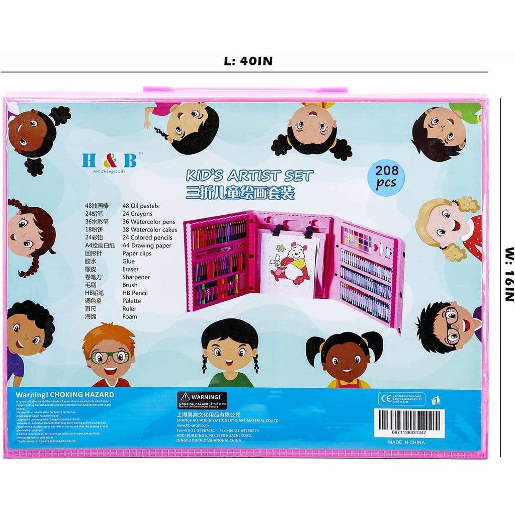 Painting Set Crayon Anak 208Pcs Pensil Warna Alat Lukis Mewarnai Gift