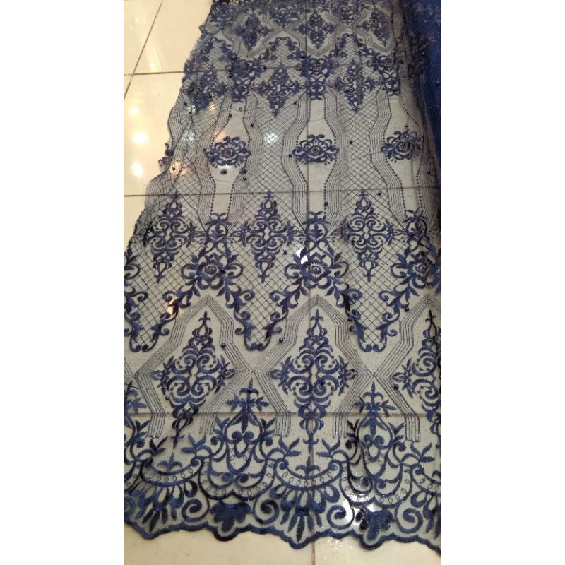 Kain tile Elisab bordir / bahan tile elisab / bahan gaun,dress,kebaya,dll.