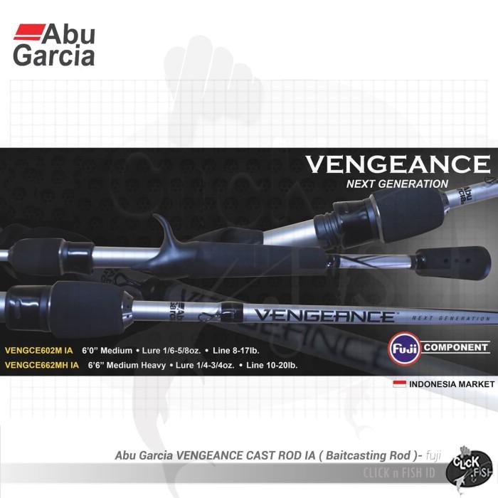 alat pancing mantul habis Abu Garcia VENGEANCE CAST ROD 662 MH IA 10-20 lb - 2 sec 210cm Rod