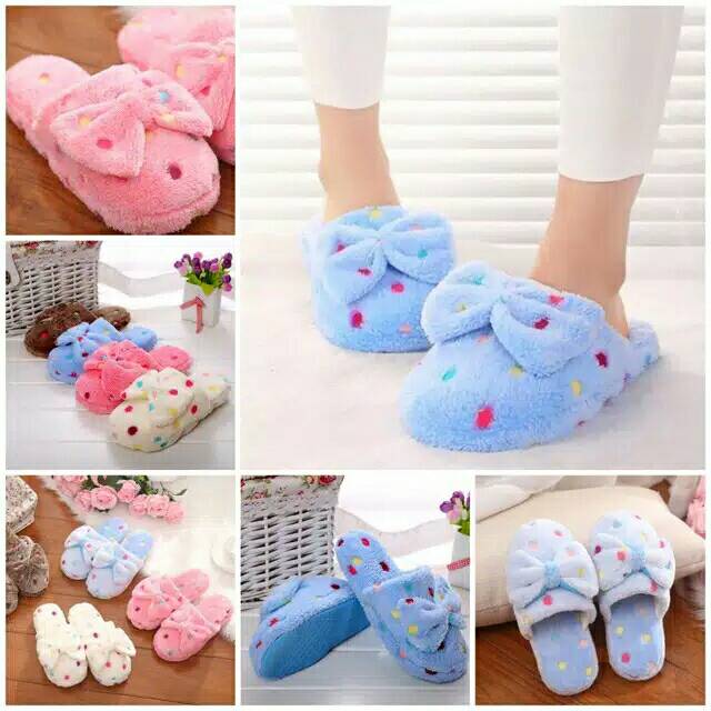 Sandal bulu , sandal kamar , sandal rumah , sandal slop bulu , sandal boneka