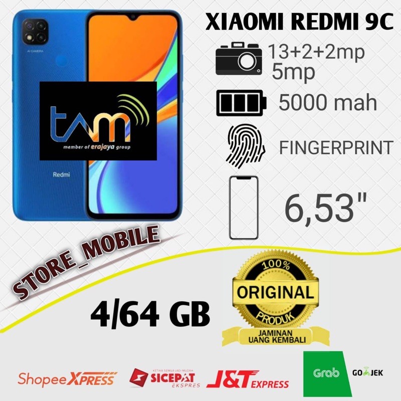XIAOMI REDMI 9C 4/64 RAM 4GB ROM 64GB GARANSI RESMI TAM