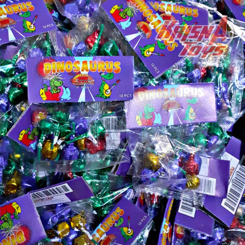 MAINAN KEMBANG API PETASAN TELOR DINO/PETASAN LEMPAR isi 10.butir/pack