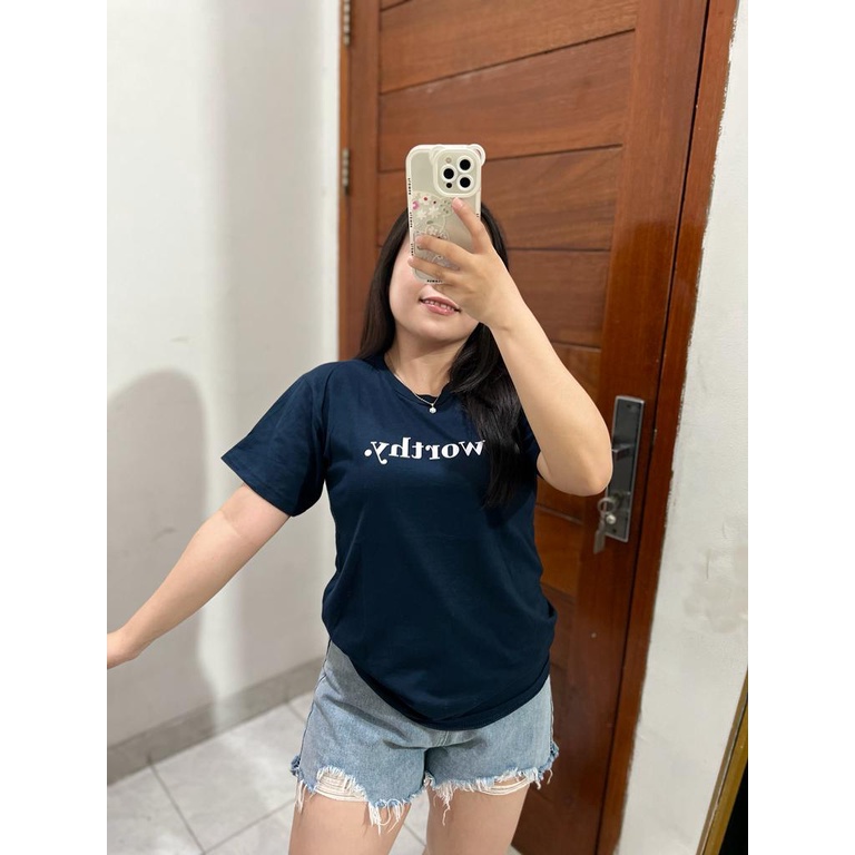 KAOS WORTHY | BAJU TUMBLR TEE SHIRT OVERSIZE DUSTY ROSE BLUE HITAM BEIGE | TUMBLR TEE | KOREA STYLE