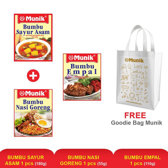 

READY COD Munik PAKET Bumbu Sayur asam,Nasi goreng,Empal FREE Kantong Belanja BOOM SALE Kode 409