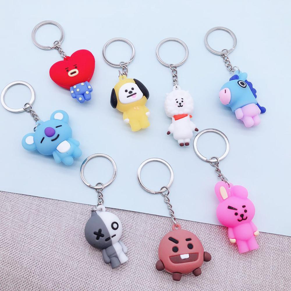 Gantungan Kunci Boneka Cute BT21 BTS Keychian Cartoon Aksesoris Tas Import Murah