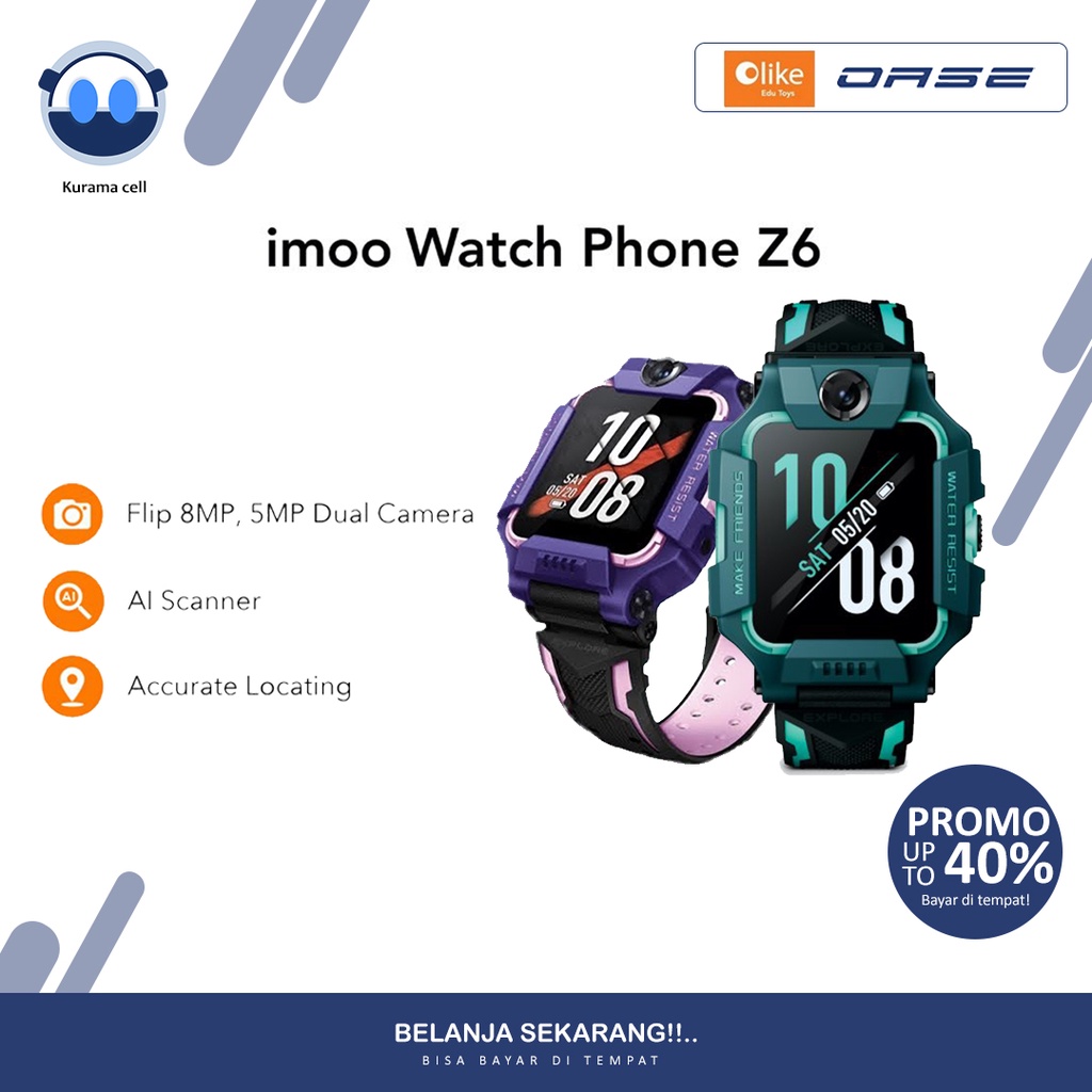 IMOO WATCH PHONE Z6 ORIGINAL BERGARANSI 1 TAHUN RESMI / JAM ANAK PINTAR / BUKAN Y1 Z2 Z5 READY
