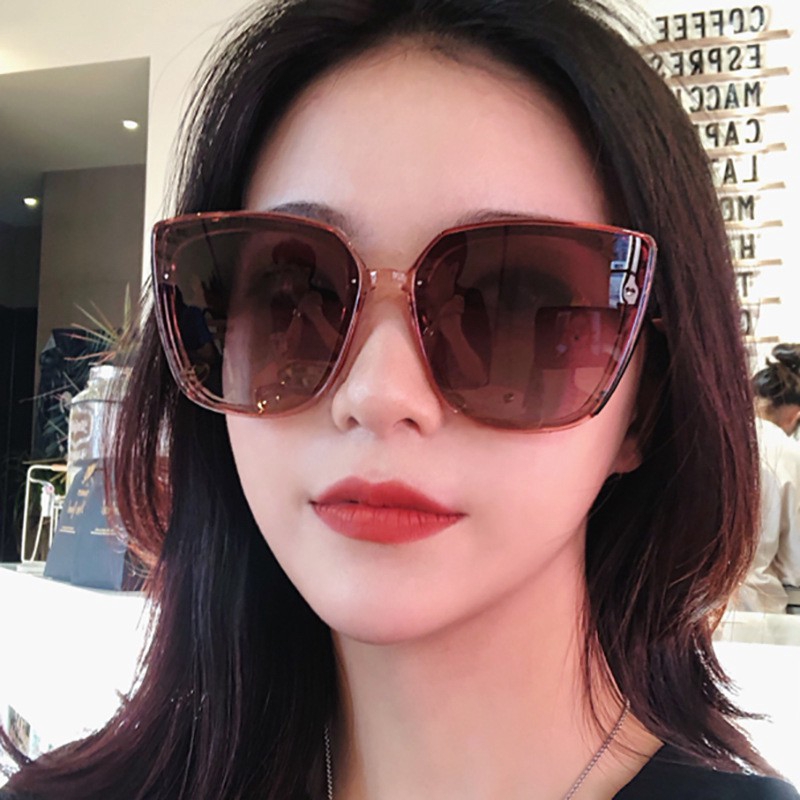 (YUZHU) Kacamata Sunglass Bentuk Kotak Ukuran Besar Gaya Korea Untuk Wanita