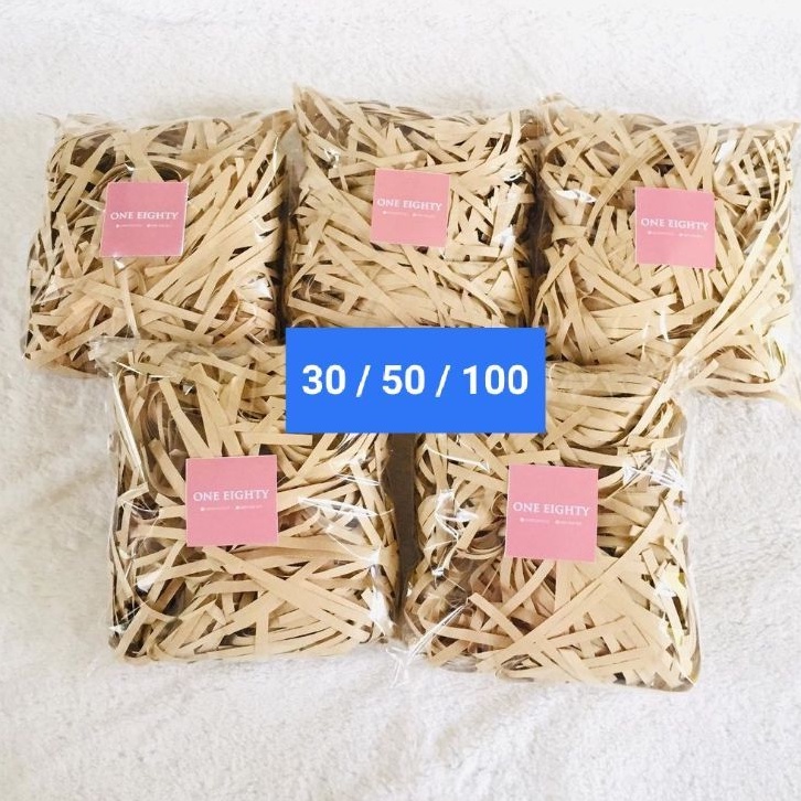 

Kertas Serut Shredded Paper Cacah Potong untuk Hampers Warna Warni Coklat Putih Biru Pink 100gr